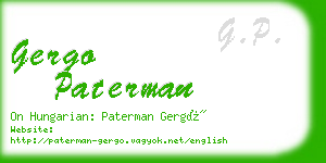 gergo paterman business card